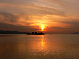 夕日が美しい宍道湖