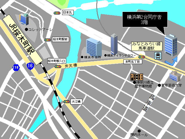 移転後の神奈川年金審査分室の地図です