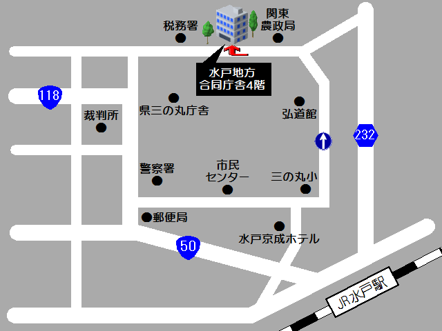 茨城事務所の地図です